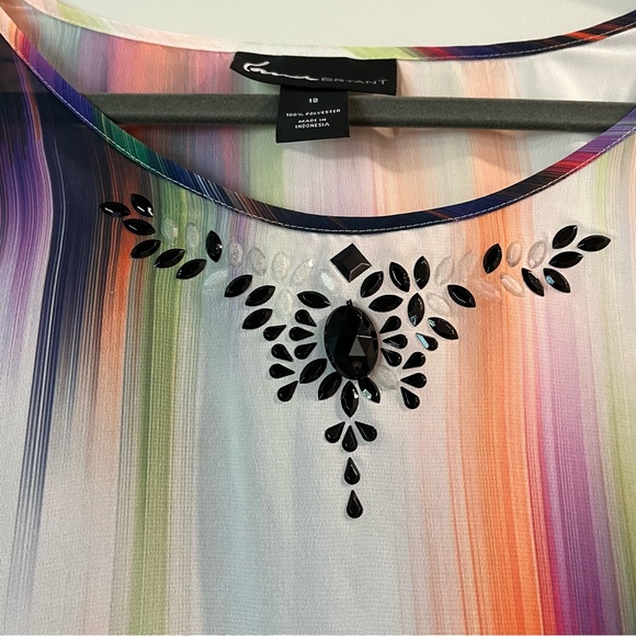 Lane Bryant Multicolor Sheer Blouse - Picture 2 of 5